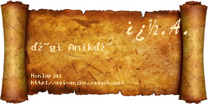 Ági Anikó névjegykártya