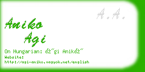 aniko agi business card